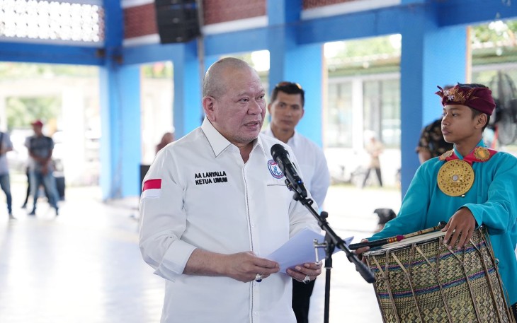 Ketua Umum Pengurus Besar Muaythai Indonesia (PBMI), yang juga anggota Dewan Perwakilan Daerah (DPD) RI, AA LaNyalla Mahmud Mattalitti