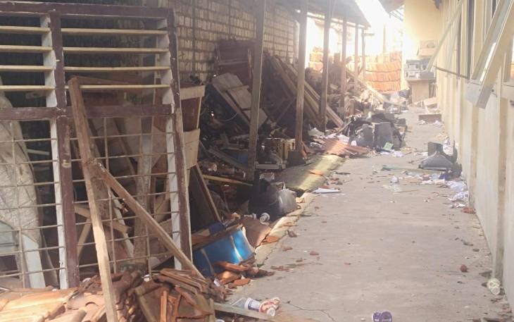 Lokasi penyimpanan komputer di SMPN 1 Randublatung yang diduga dirusak siswanya.