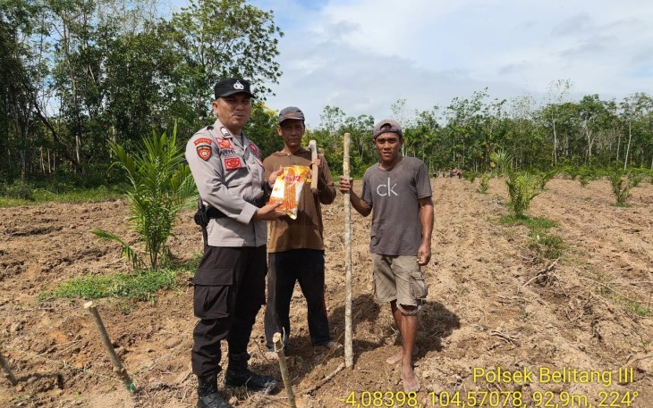 Polsek Belitang III Laksanakan Penanaman Jagung