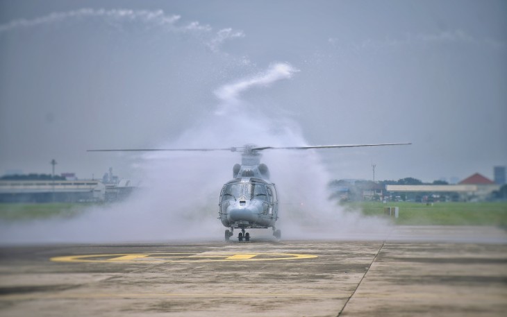 Helikopter AS565 MBe Panther HS-1302 Resmi Perkuat Wing Udara 2 Puspenerbal Juanda 