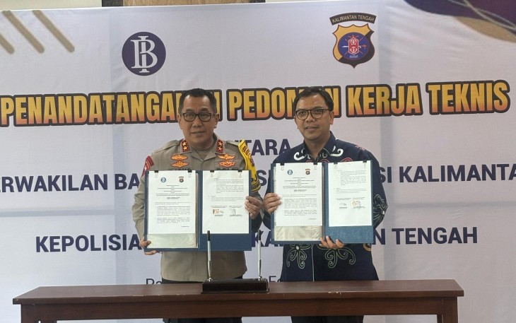 Polda Kalteng Bersama Bank Indonesia Tandatangani Kesepahaman Pedoman Kerja Teknis