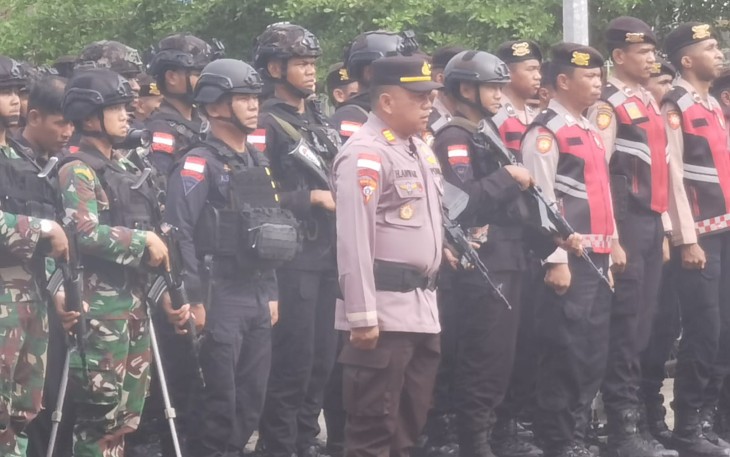  Kodim 1710/Mimika BKO Polres Laksanakan Apel Gelar Pasukan Jelang Putusan Sengketa Pilkada