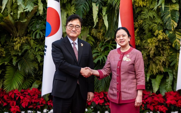  Ketua DPR RI Puan Maharani menerima kunjungan Ketua Majelis Nasional Republik Korea, Woo Won-Shik.
