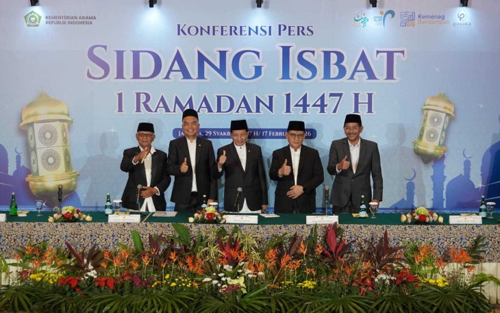 Konferensi pers sidang Isbat di Jakarta, Selasa (17/2)