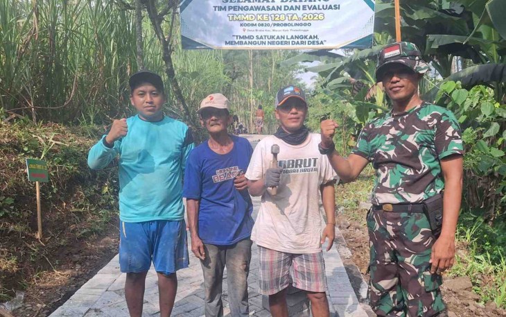 Pavingisasi jalan Dusun Klagin Desa Brabe rampung 100 persen