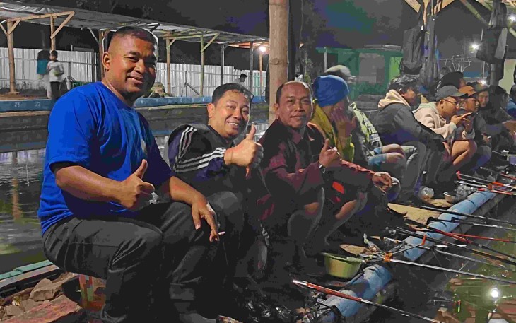 Team Bodre'x Seduluran Sepanjang Joran di Kolam Pancing Mahkota Arhanud, Karangploso, Malang, Jum'at (3/7/2026)