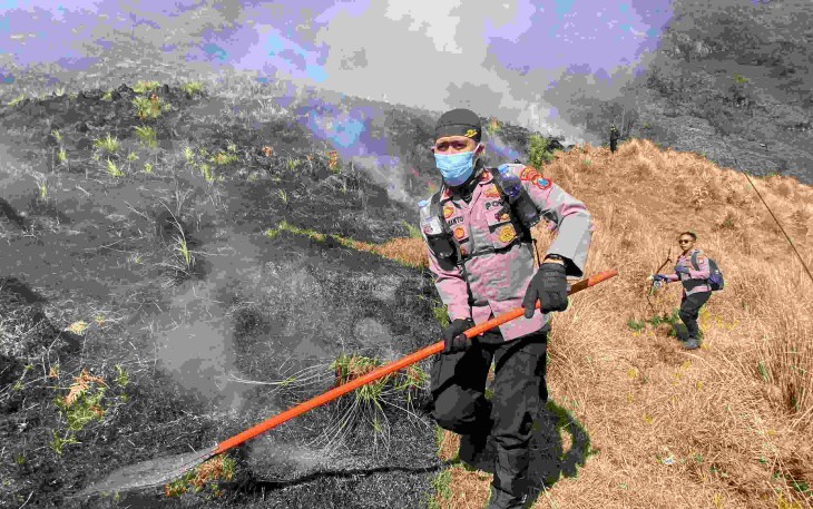 Penanganan karhutla di Lereng Gunung Bromo