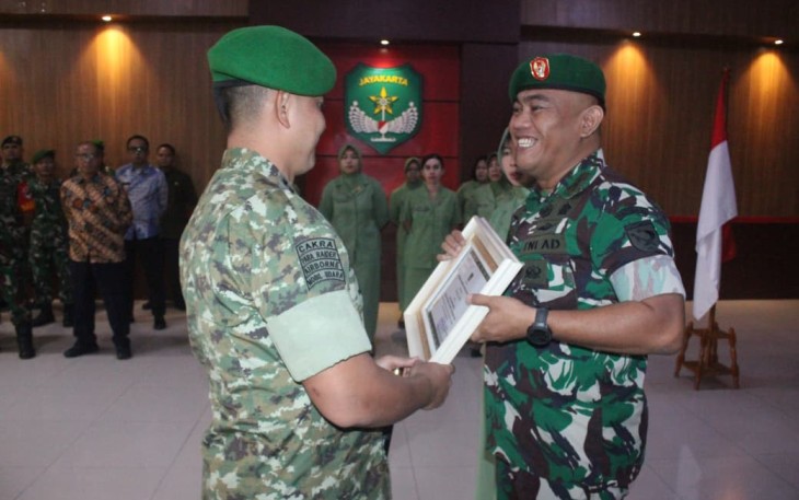 Penuh Khidmat Kodim 0501/JP Melepas Kasdim 0501/JP yang Pindah Satuan