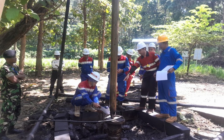 Salah satu sumur minyak tua di Ledok kecamatan Sambong saat di verifikasi oleh Pertamina,   Dirjen Migas dan SKK Migas dan BPE (BUMD) beberapa waktu lalu.
