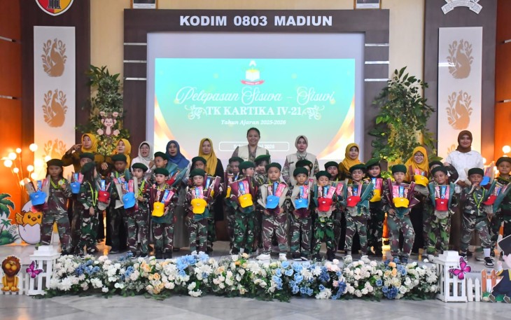 TK Kartika IV-21 Kodim Madiun Lepas Generasi Penerus Bangsa