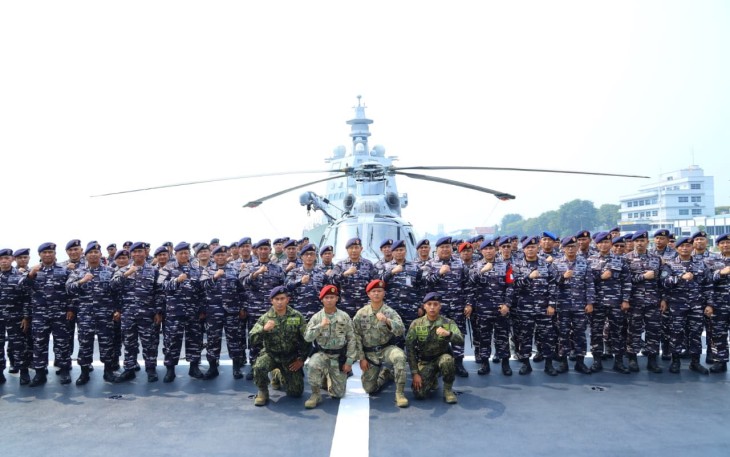 Pelepasan dipimpin Panglima Koarmada II Laksamana Muda TNI I G. P. Alit Jaya, S.H., M.Si., di Markas Koarmada II, Surabaya, Jawa Timur, Selasa (7/7)