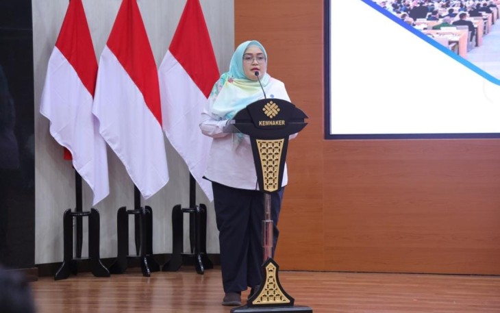 Direktur Jenderal Pembinaan Hubungan Industrial dan Jaminan Sosial (PHI dan Jamsos) Kemnaker Indah Anggoro Putri