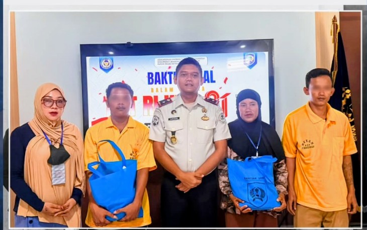 Wujud Kepedulian Menyambut Kemerdekaan, Rutan Pangkalan Brandan Salurkan Bantuan Sosial Kepada Keluarga Warga Binaan