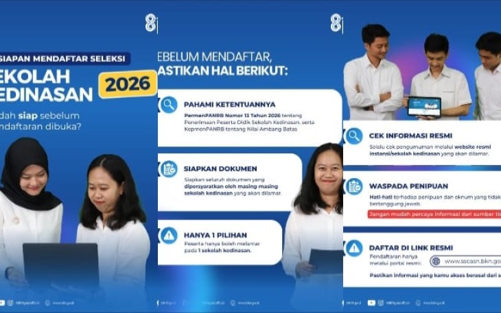Badan Kepegawaian Negara (BKN) menetapkan jadwal penerimaan peserta didik Sekolah Kedinasan Tahun 2026