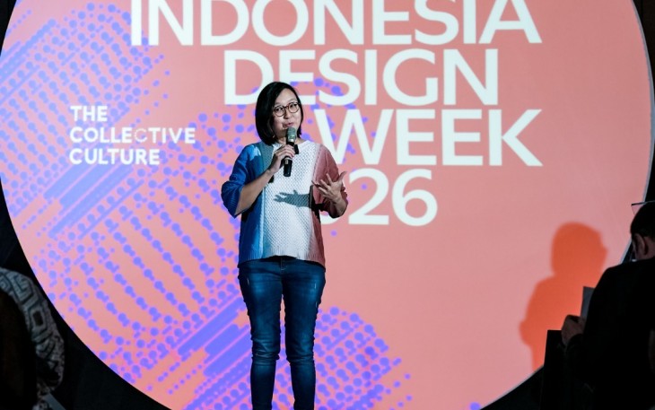 Wakil Menteri Ekonomi Kreatif/Wakil Kepala Badan Ekonomi Kreatif (Wamen Ekraf), Irene Umar, membuka sekaligus memberikan sambutan dalam acara Indonesia Design Week (IDW) 2026 di Indonesia Design Distric (IDD), PIK 2, Jumat (18/9/2026)
