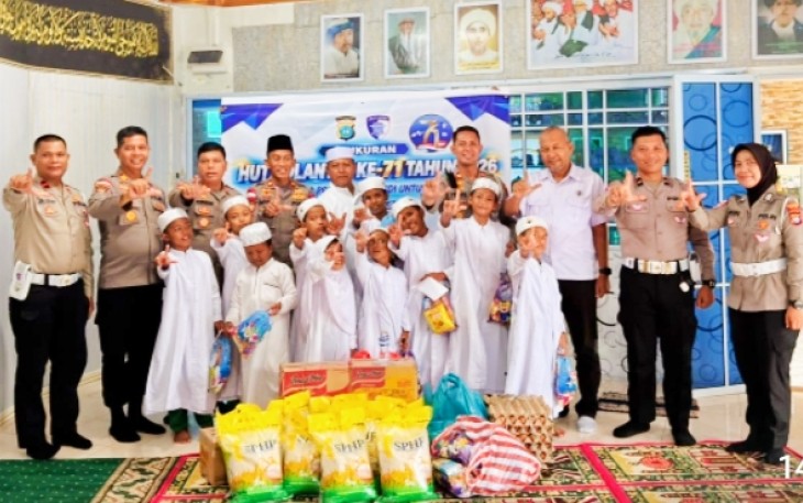 Satlantas Polres Bintan Berbagi Kebahagiaan Bersama Anak RAS Inayah Bintan