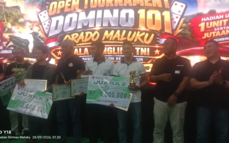 Prajurit Kodaeral IX Raih Juara II Open Turnamen Domino 101 ORADO Maluku 2026