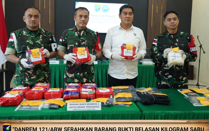 TNI Gagalkan Penyelundupan 16,4 Kilogram Sabu di Perbatasan RI-Malaysia