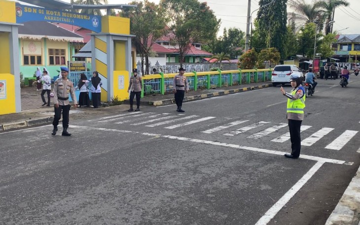 Polres Mukomuko Kerahkan Personel Gatur Pagi di Sejumlah Titik Strategis