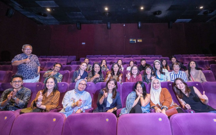 Wakil Menteri Ekonomi Kreatif/Wakil Kepala Badan Ekonomi Kreatif (Ekraf), Irene Umar, saat menghadiri nobar tersebut pada Selasa (28/4)