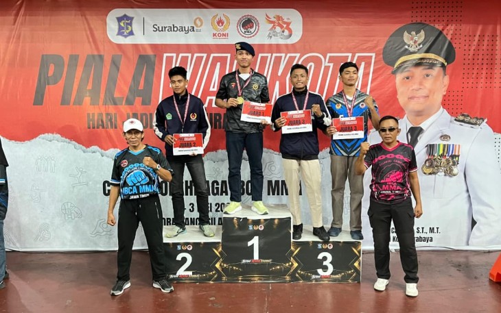 Brimob Polda Jatim Sabet 4 Emas Kejurprov MMA Surabaya