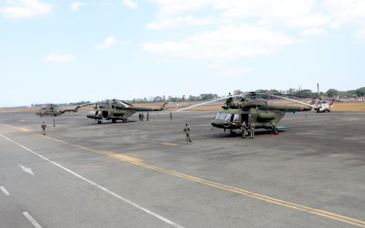Personel Lanud Sjamsudin Noor dan Kekuatan Udara Bergerak, Heli TNI AU dan Gabungan Dikerahkan