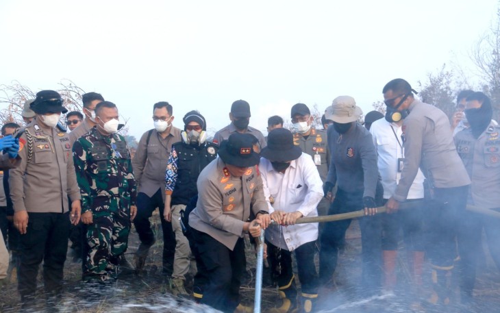 Komandan Lanud Sjamsudin Noor Bersama Forkopimda Kalsel Turun ke Lapangan Uji Fungsi Inovasi Injeksi Air