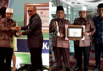 Walikota Bengkulu H. Helmi Hasan Selasa (31/01/2017) siang menerima penghargaan Wahana Tata Nugraha 2016 Kategori Lalu Lintas.