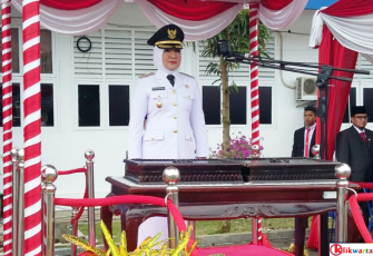 wawali Patriana Sosialinda saat menjadi Irup peringatan HUT RI ke-72.