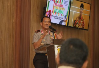 Kapolda Bengkulu Brigjen Pol. Drs. Coki Manurung, SH, M. Hum saat memberi sambutan membuka acara “Millenial Road Safety Festival” 