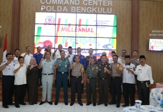 Kata Kapolda Bengkulu saat membuka acara Rakor Rapat Kordinasi (Rakor) Eksternal, Rabu (16/01/2018) di Gedung Command Center Polda Bengkulu.