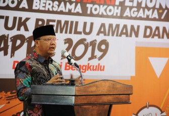 Gubernur Bengkulu Hadir Dalam  Sosialisasi Hari Pemungutan Suara dan Do'a Bersama Tokoh Agama dan Tokoh Masyarakat untuk Pemilu Aman dan Damai 17 April 2019