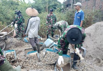 Satgas Dan Warga Kerja Keras Sejumlah Item Pekerjaan TMMD Nyaris Rampung