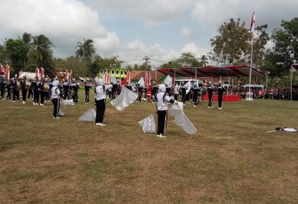 Marcing Band SMK Sampang Ikut Meriahkan Upacara Peembukaan TMMD 106 Kodim Cilacap