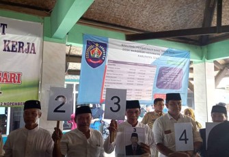 Ratusan Masyarakat Saksikan Penetapan Nomor Urut Calon Kepala Desa Margasari