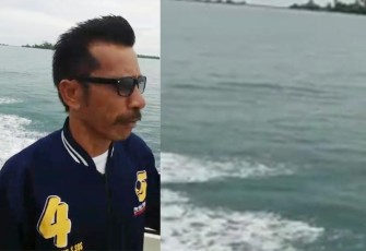 Panglima Laot Pulau Balai Aceh Singkil bersama tim lainnya saat berupaya mencari korban.