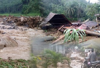 Dampak banjir bandang di Labura