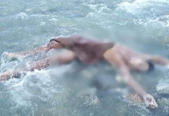 Korban saat ditemukan di Air Padang Guci
