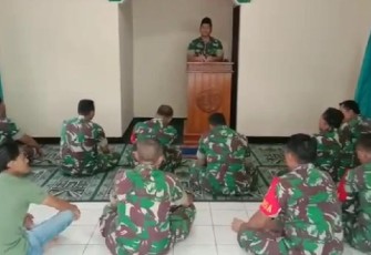 Danramil 04/Cikupa Lakukan Pembinaan Mental Rohani Anggota Koramil