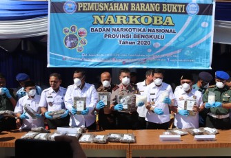 Pemusnahan Barang Bukti Narkoba Badan Narkotika Nasional Provinsi Bengkulu 2020  