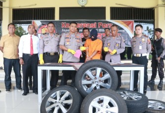 Polres Batang saat Ekpose Tersangka dan Barang Bukti