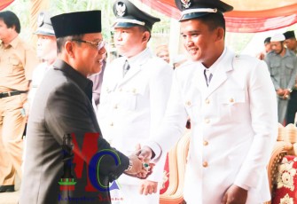 Bupati Bundara Jaya Lantik Tiga Kepala Desa Terpilih 