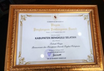 Kabupaten Bengkulu Selatan Mendapatkan Penghargaan Perencanaan Pembangunan Daerah