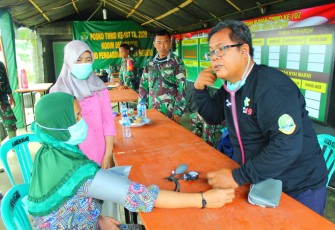 Warga Nikmati Layanan Pemeriksaan Kesehatan Gratis Satgas TMMD 107 Kodim 0508/Depok