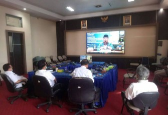 Bupati Bengkulu Tengah Ferry Ramli Gelar Vidio Conference Dengan Gubernur Bengkulu 