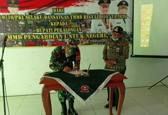 Penyerahan Hasil TMMD Reguler Kepada Bupati Pekalongan