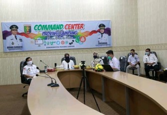 Wagub Vidcon Monitoring Kebijakan Pemprov Lampung Mengenai Kesiapsiagaan Desa Tanggap Covid-19