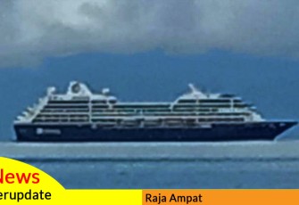 Kapal Pesiar yang sempat melintasi Wilayah laut Raja Ampat pada Senin (13/04/2020)