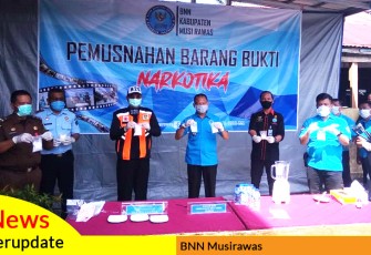 BNN dan GANN Musi Rawas Musnahkan Barang Bukti Narkotika