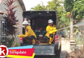Tim pencegahan penyebaran Covid-19 Polda Kepri kembali Lakukan Penyemprotan Disinfektan di Kecamatan Nongsa